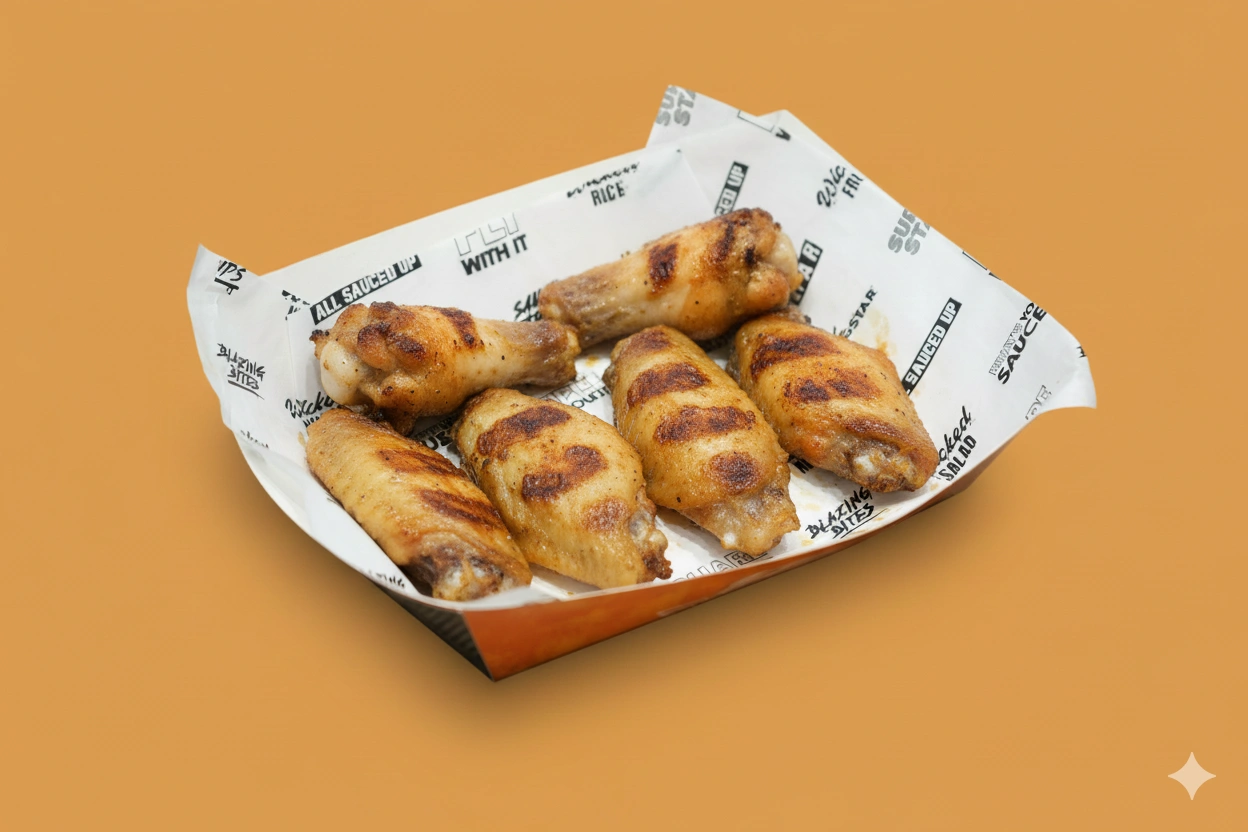 Grilled wings meal with fries